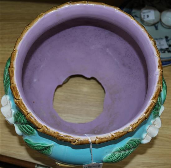 A Minton? Majolica jardiniere (a.f.)